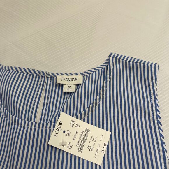 NWT J. Crew Women’s Blue White Stripe Tiered Maxi Dress Size 0 New - Picture 4 of 5